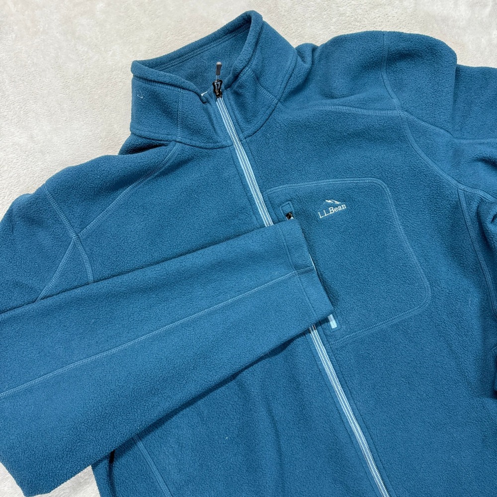 LL Bean Jacket Men XL Blue Trail Fleece Long Sleeve Full Zip Casual Outdoor Warm